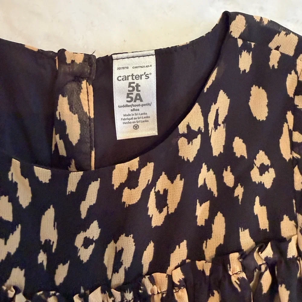 Carter's Size 5T Black and Gold Patterned Kids Dress